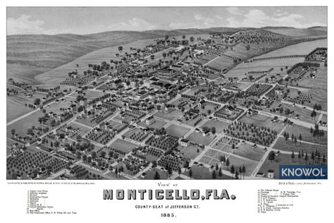 Beautifully restored map of Monticello, Florida from 1885 - KNOWOL