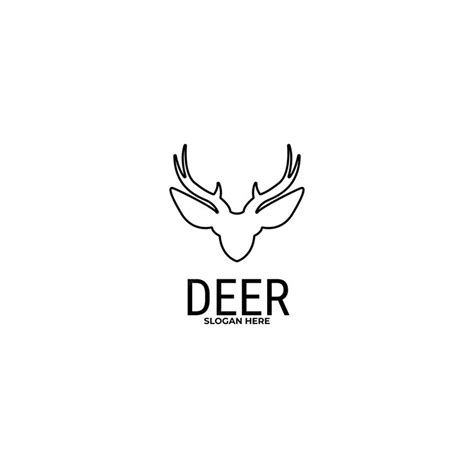 Premium Vector | Vector minimalist head deer logo design template ...