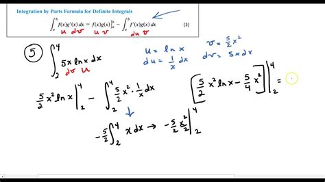 Integration By Parts Definite Integral