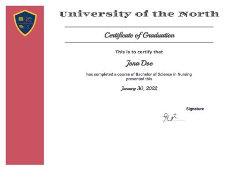 University Degree Certificate Template