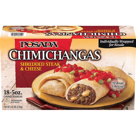 Posada Chimichangas, Shredded Steak & Cheese | Frozen Foods ...