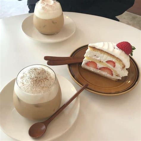 #food #ood #drinks #aesthetic #cafe #cake #coffee #strawberry # ...