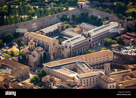 Aerial view, University of Girona, Girona, Costa Brava, Catalonia ...