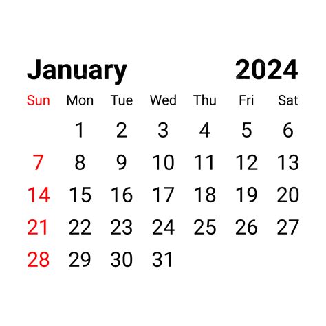 2024 Calendar Images January Clip Art - Jan Calendar 2024