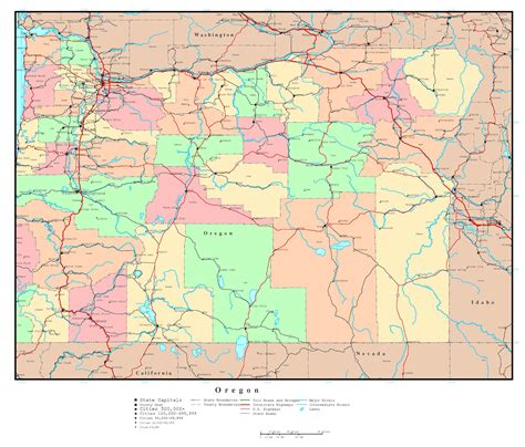 Printable Oregon Map With Cities