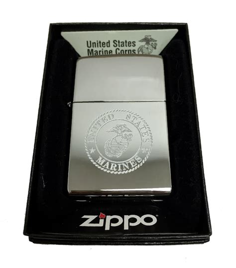 Zippo Custom Lighter - United States Marines Lazer Engraving with Earth ...