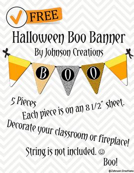 Free Halloween Boo Banner by Johnson Creations | TpT