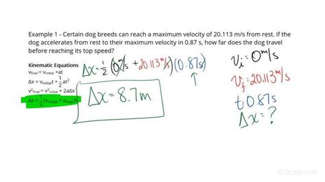 Using Kinematic Equations to Solve for an Unknown Displacement in 1D ...