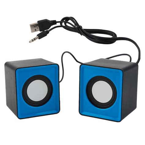 2Pcs USB Mini Square Speaker Mobile Phone Audio Compact Computer Small ...