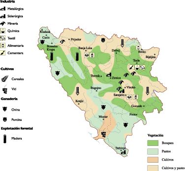 Bosnia Herzegovina Economic map | Vector maps