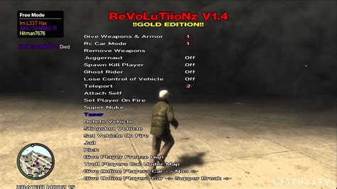 GTA IV | ReVoLuTiioNz v1.4 Mod Menu | Xbox 360 - YouTube