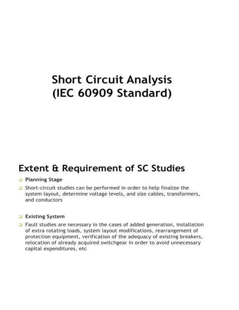 Short Circuit Analysis