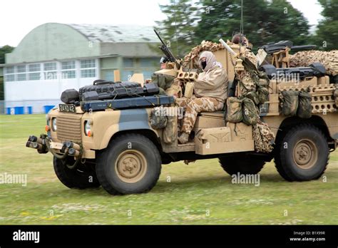 SAS vehicle (Land Rover) in action Stock Photo - Alamy