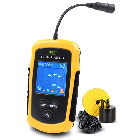 Color Display Portable Fish Finder Sonar Sounder Alarm Transducer ...