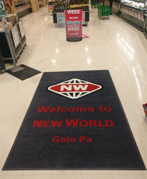 New World Supermarket special logo mats