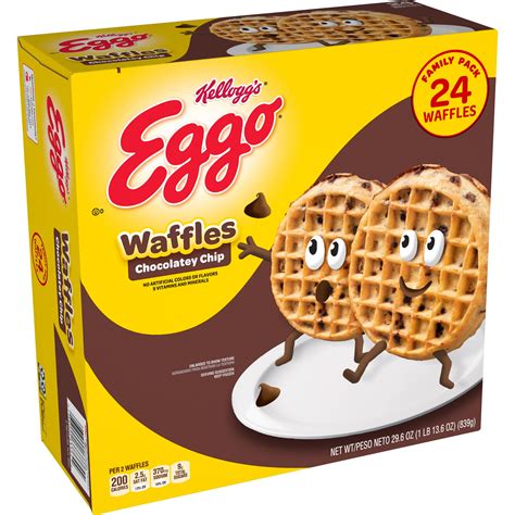 Eggo Frozen Waffles, Chocolatey Chip, Family Pack, Easy Breakfast, 24ct ...