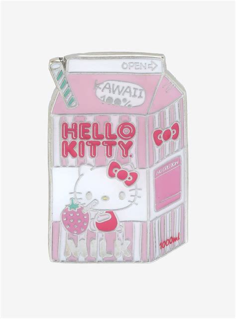 Sanrio Hello Kitty Strawberry Milk Carton Enamel Pin - BoxLunch ...