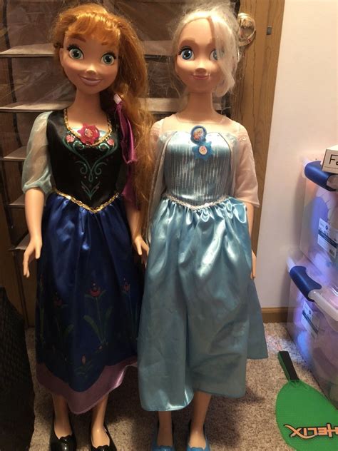 Lot Disney Frozen My Size Disney Elsa Anna Doll 38" Tall 2 Dolls V.H.T ...