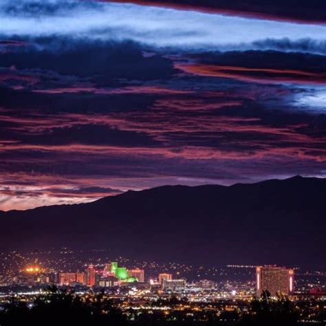 Downtown Reno skyline at sunset | Reno hotels, Reno tahoe, Resort