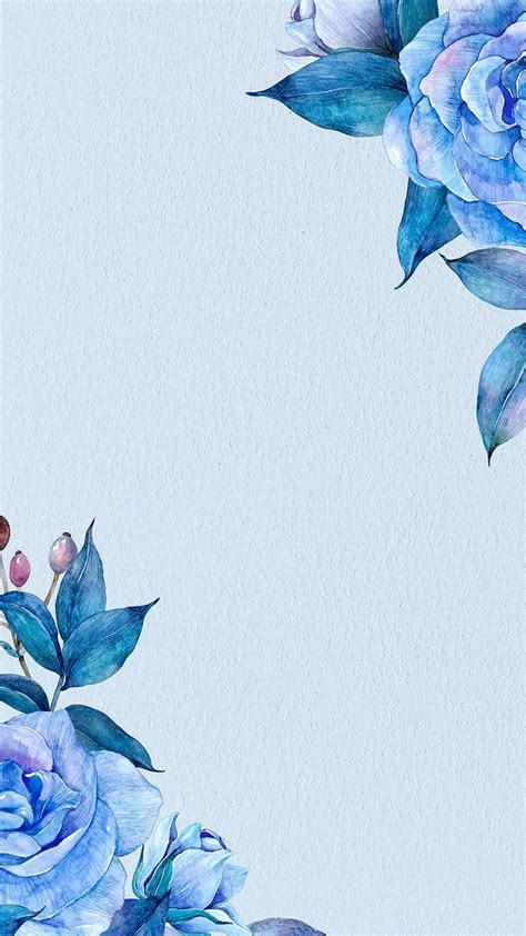 Blue watercolor flower frame background | free image by rawpixel.com ...