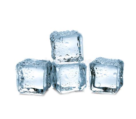 Ice Cubes on White Background Stock Photo - Image of glass, square ...