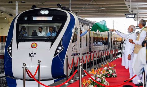 Modi flags off Gandhinagar-Mumbai Vande Bharat train - Rediff.com India ...