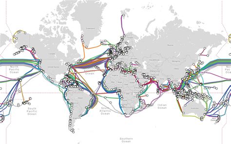 Map of submarine cables and connecting points (from: submarinecablemap ...