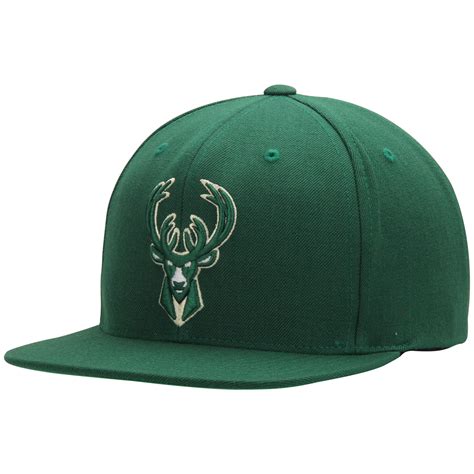 Milwaukee Bucks Mitchell & Ness Current Logo Wool Solid Snapback ...