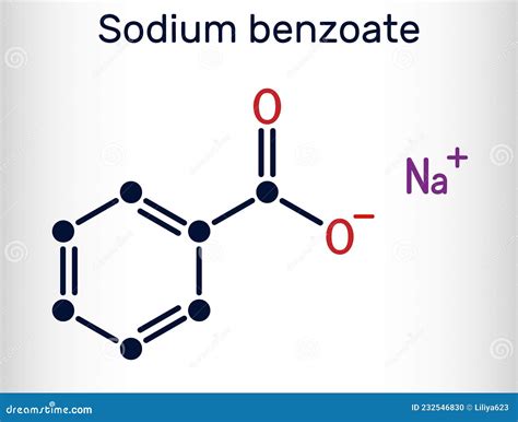 Sodium Benzoate Of C7H5O2Na 3D Conformer Animated Render. Food Additive ...