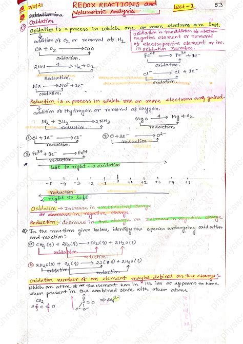 SOLUTION: Redox reaction class 11 chemistry handwritten notes - Studypool