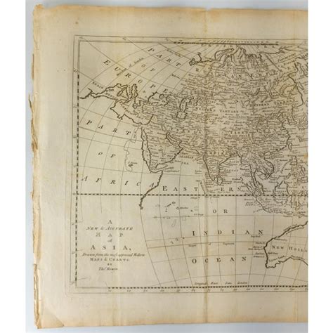 18th Century English Engraving a New and Accurate Map of Asia by Thomas ...