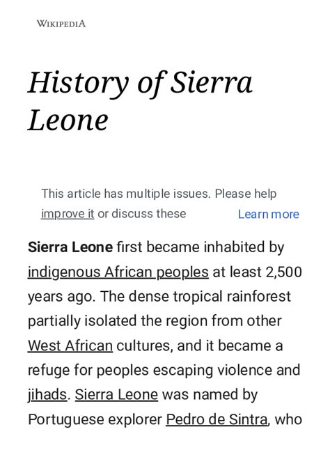 (PDF) History of Sierra Leone