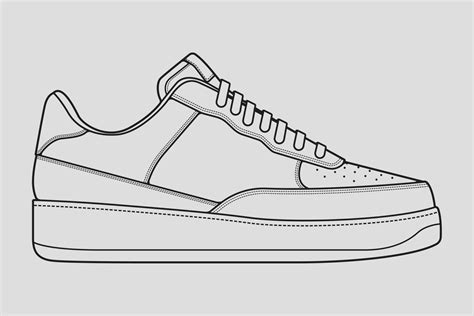 Shoes sneaker outline drawing vector, Sneakers drawn in a sketch style ...