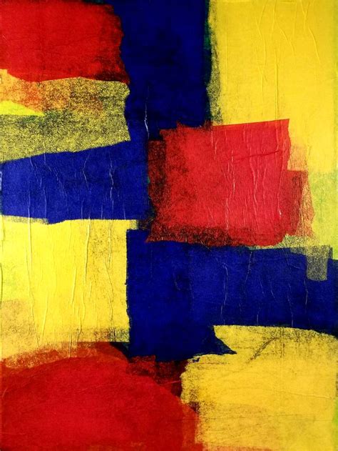 Abstract in Red, Yellow and Blue Collage by Allen Sovelove | Saatchi Art