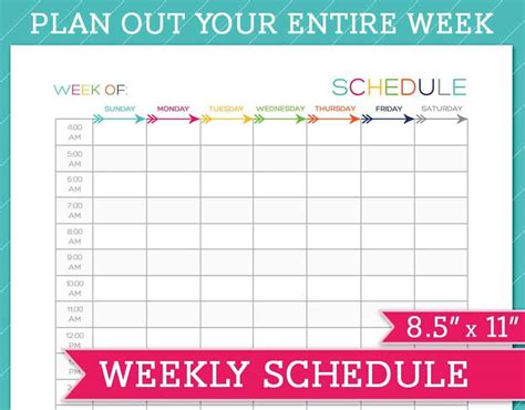 Weekly Schedule Template Free Printable - Printable Templates