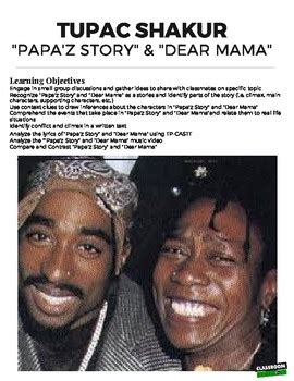 Dear Mama & Papa'z Song Tupac Close Reading (Distance Learning) | TpT