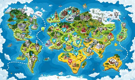 World map for the game | Behance :: Behance