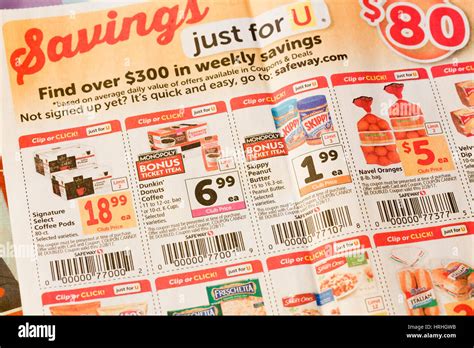 Grocery store mailer / coupons in newspaper - USA Stock Photo - Alamy