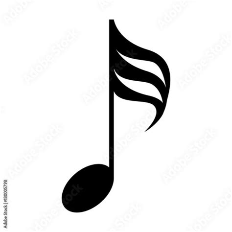 Isolated musical note, Thirty-second note, Vector illustration - Buy ...