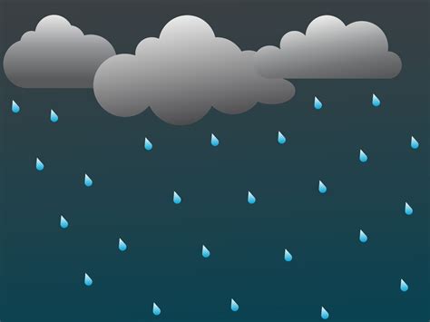 vector illustration of heavy rain cloudy weather with cartoon animation ...