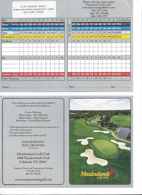 Scorecard | Meadowlands Golf Club