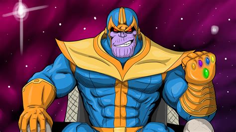 Thanos Comic Cartoon Digital Art 4k thanos-wallpapers, supervillain ...