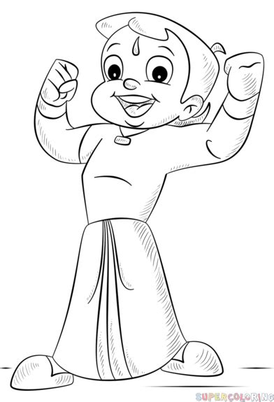 How to draw Chhota Bheem step by step. Drawing tutorials for kids and ...