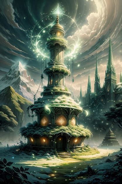 Premium AI Image | There is a cartoon anime fantasy fairytale castle in ...