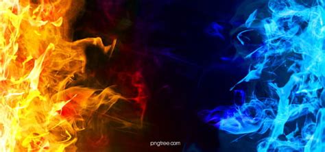 Abstract Fire And Ice Element Balance Background, Flame, Illustration ...