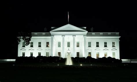 Washington, DC - Front of the White House at Night Stock Photo - Image ...