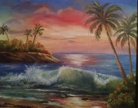 Hawaiian Sunset - painted by Becky Sirmans | Sunset painting, Painting ...