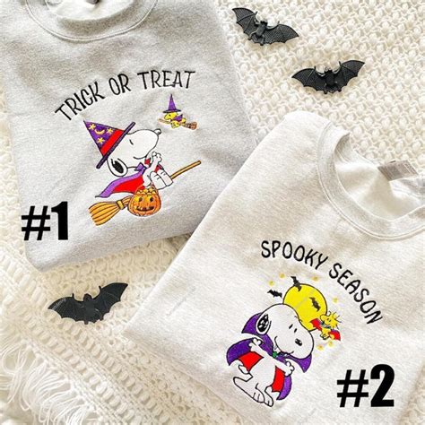 Snoopy Halloween Embroidered Shirt - Tunartdesign