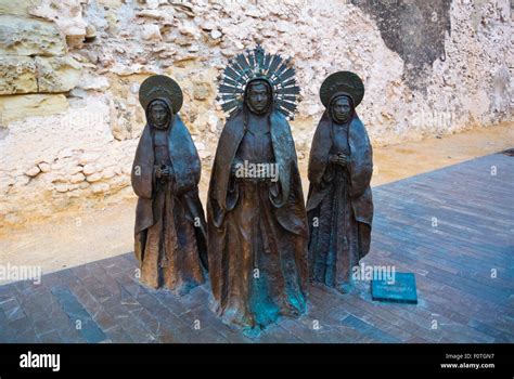 Las Tres Marias, the Three Marys, in front of Calahorra, old town ...