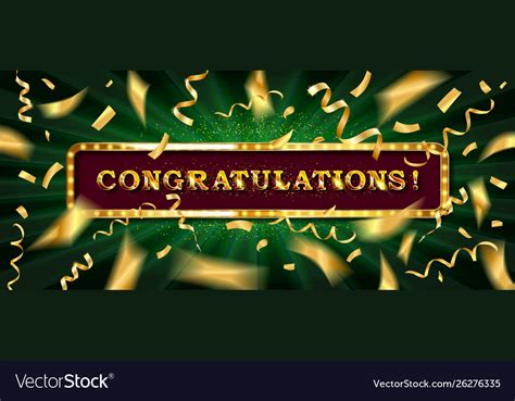 Congratulations banner with glitter decoration Vector Image